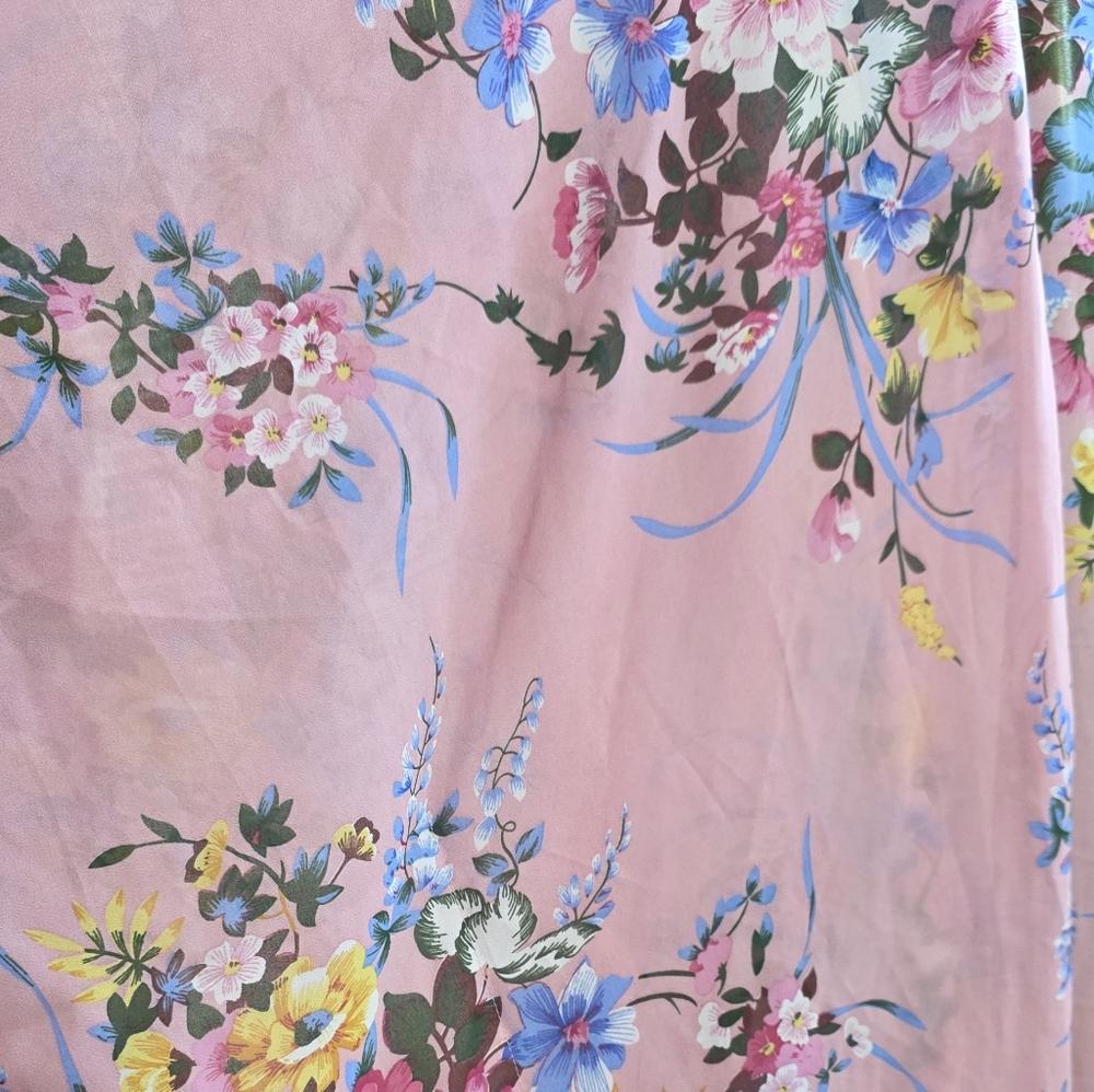 🌺 Umgee Pink Floral Kimono Duster Beach Size  Medium Large - Picture 4 of 7